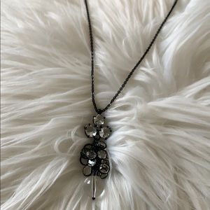 J.Crew Matte Black Crystal Necklace